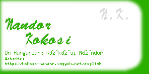 nandor kokosi business card